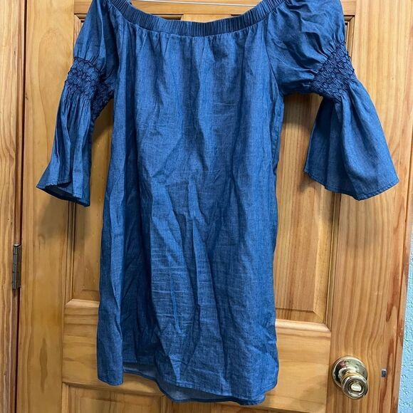 Blue Rain denim embroidered mini dress size XS - Picture 6 of 7
